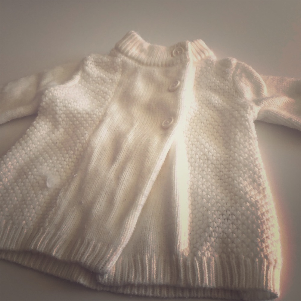 Janie and Jack Cream swing cardigan 3-6m